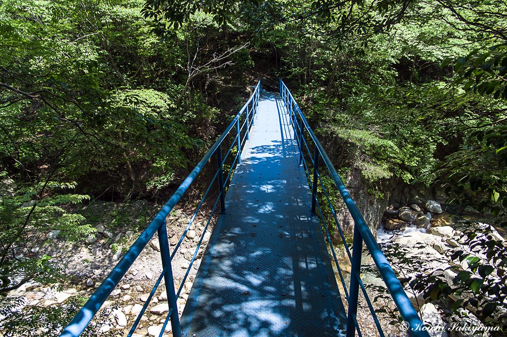 谷を渡る青い橋